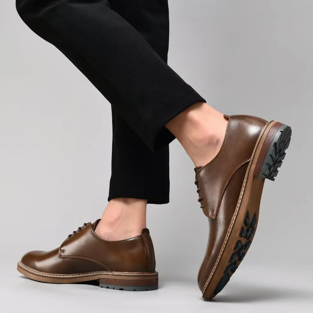 Mens Dress Shoes, Lace Up Plain Toe Leather Oxford