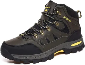 Mens Hiking Boots Non-Slip Outdoor Mid Top Ankle Boot Breathable Hiker Camping Trekking Shoes