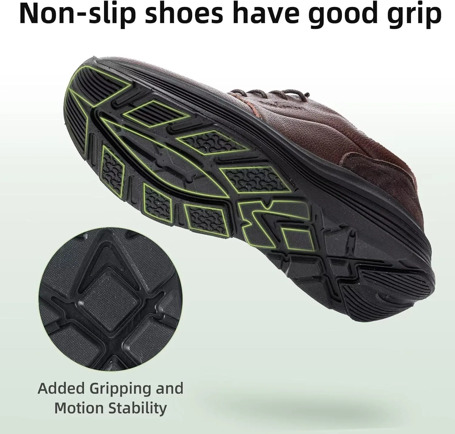 Men's Orthopedic Leather Dress Walking Shoes: Comfortable Plantar Fasciitis Business Oxford with Arch Support, Casual Cushion Flat Feet Orthotic Walking Shoes for Foot and Heel Pain Relief