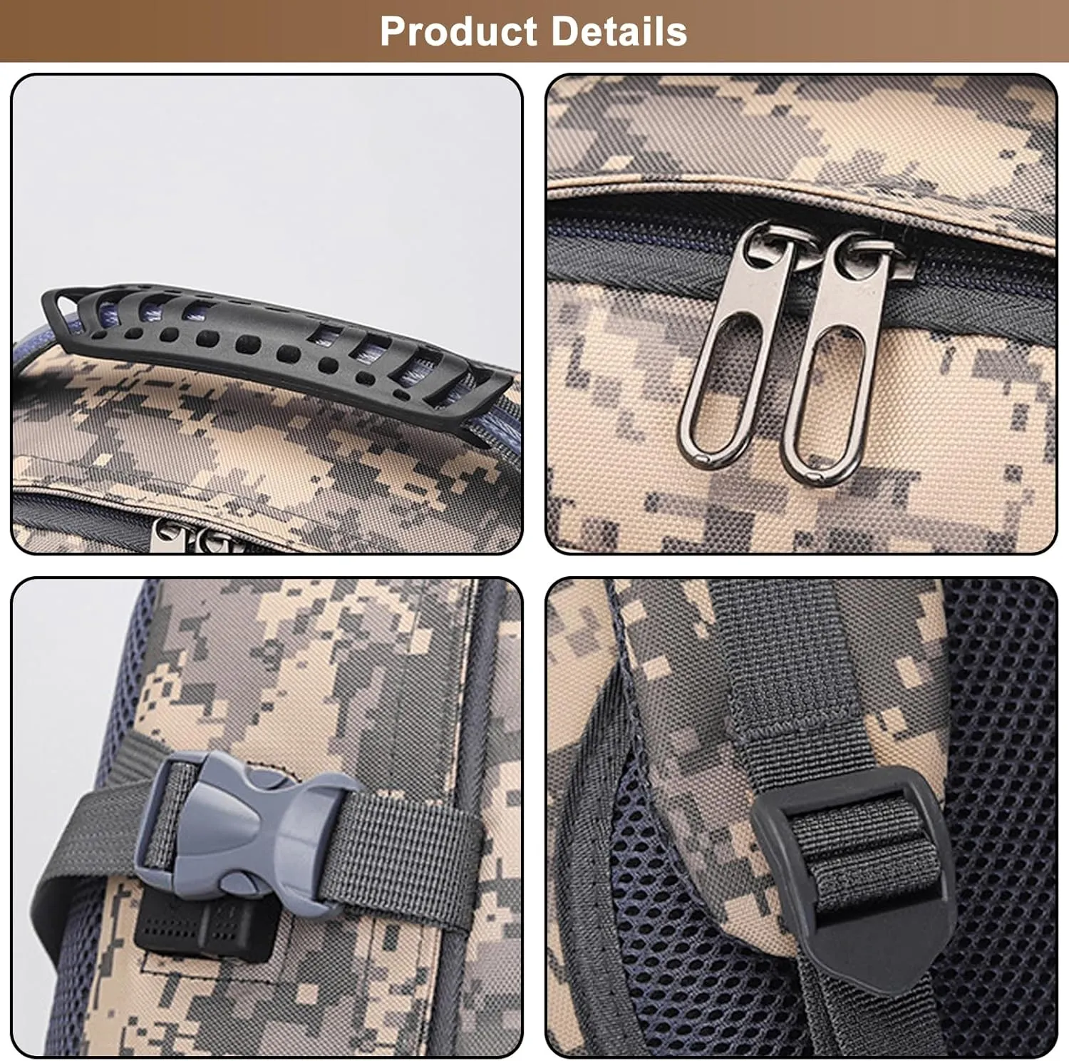 Men's Oxford Cloth Tactical Backpack 40L Outdoor Camping Rucksack Large Capacity Hiking Travel Daypack (C/Multicolor)