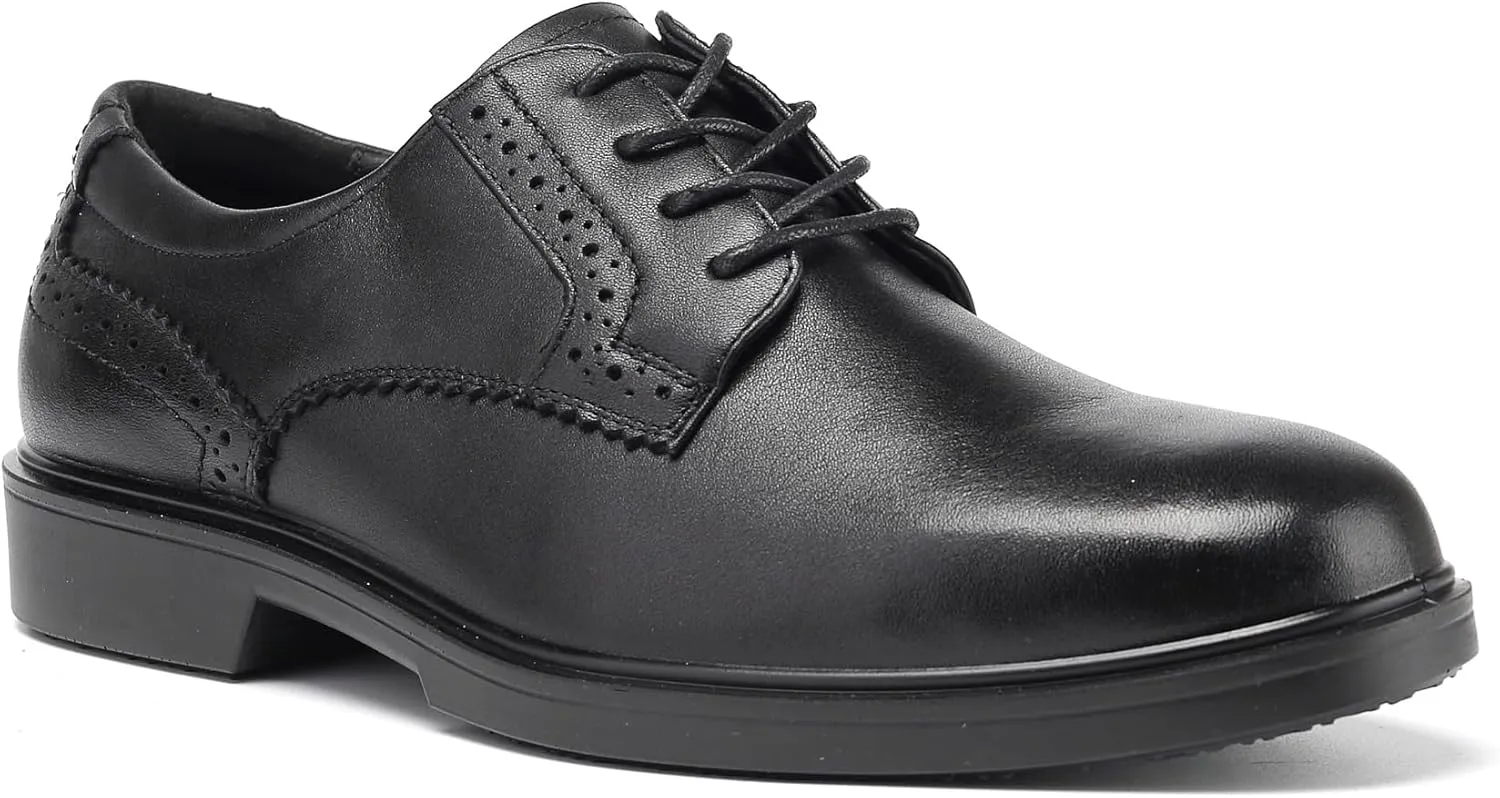 Men's Oxford Shoes Lace Up Slip Resistant Work Shoes Genuine Leather