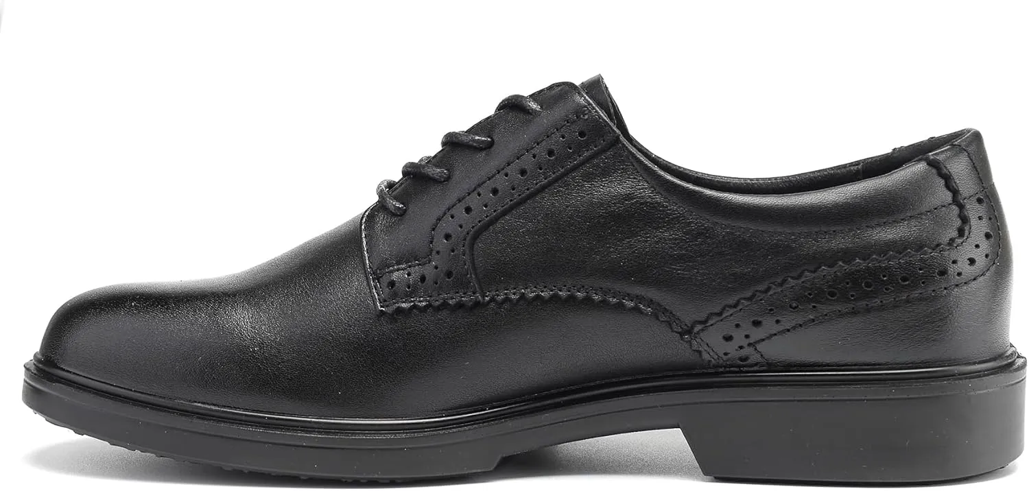 Men's Oxford Shoes Lace Up Slip Resistant Work Shoes Genuine Leather