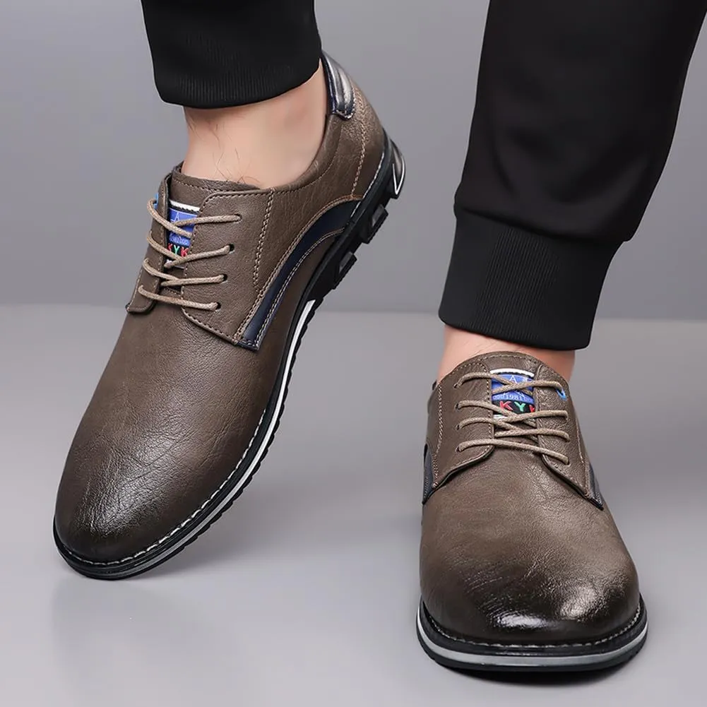 Men's Premium Stylish Oxford Shoes Casual Lace Up Walking Business Driving Dress Shoes