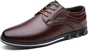 Men's Premium Stylish Oxford Shoes Casual Lace Up Walking Business Driving Dress Shoes