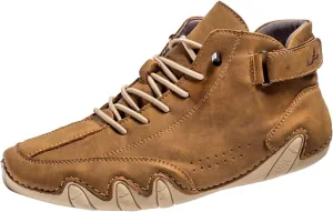 Men's Slip Shoes Couple's New Foreign Trade High Top Boots Men And Women Leisure Short Boots Trend Breathable Leather