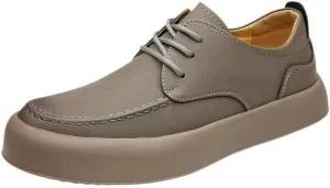 Men's Soft-Soled Oxford Shoes British Rubber Shoes Vintage Flat Round Comfortable Breathable Non-Slip wear-Resistant Versatile Work Shoes for Men