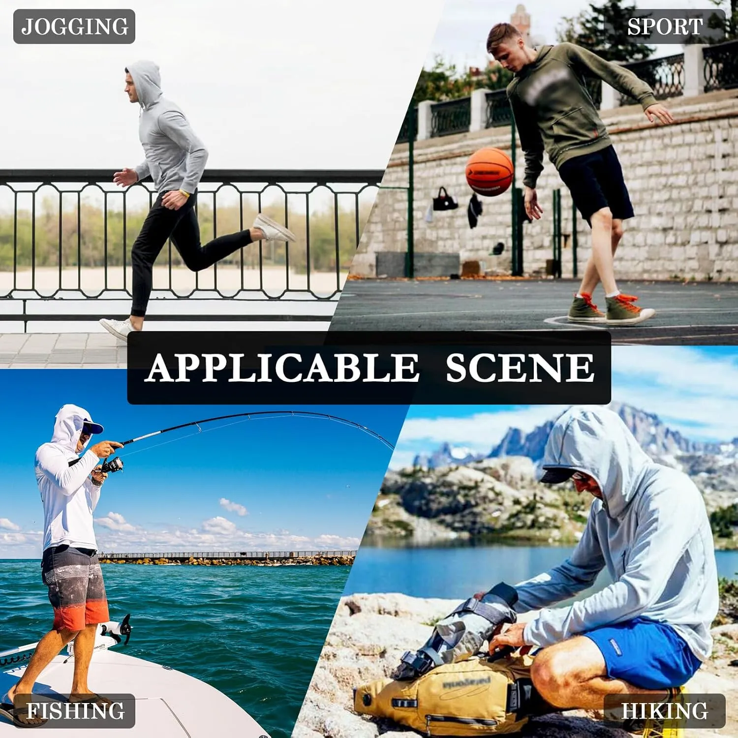 Mens Sun Protection Hoodie Long Sleeve UPF 50   Sun Shirt with Hood Fishing Shirt Rashguard for Men Plaid with Flower