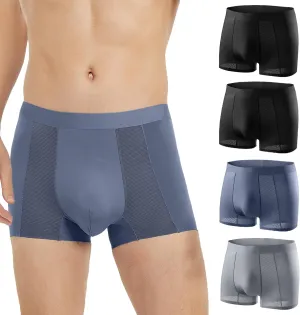 Mens Underwear Boxer Briefs Breathable Boxers for Men Comfortable Lightweight Underwear Built-in with 3D Pouch
