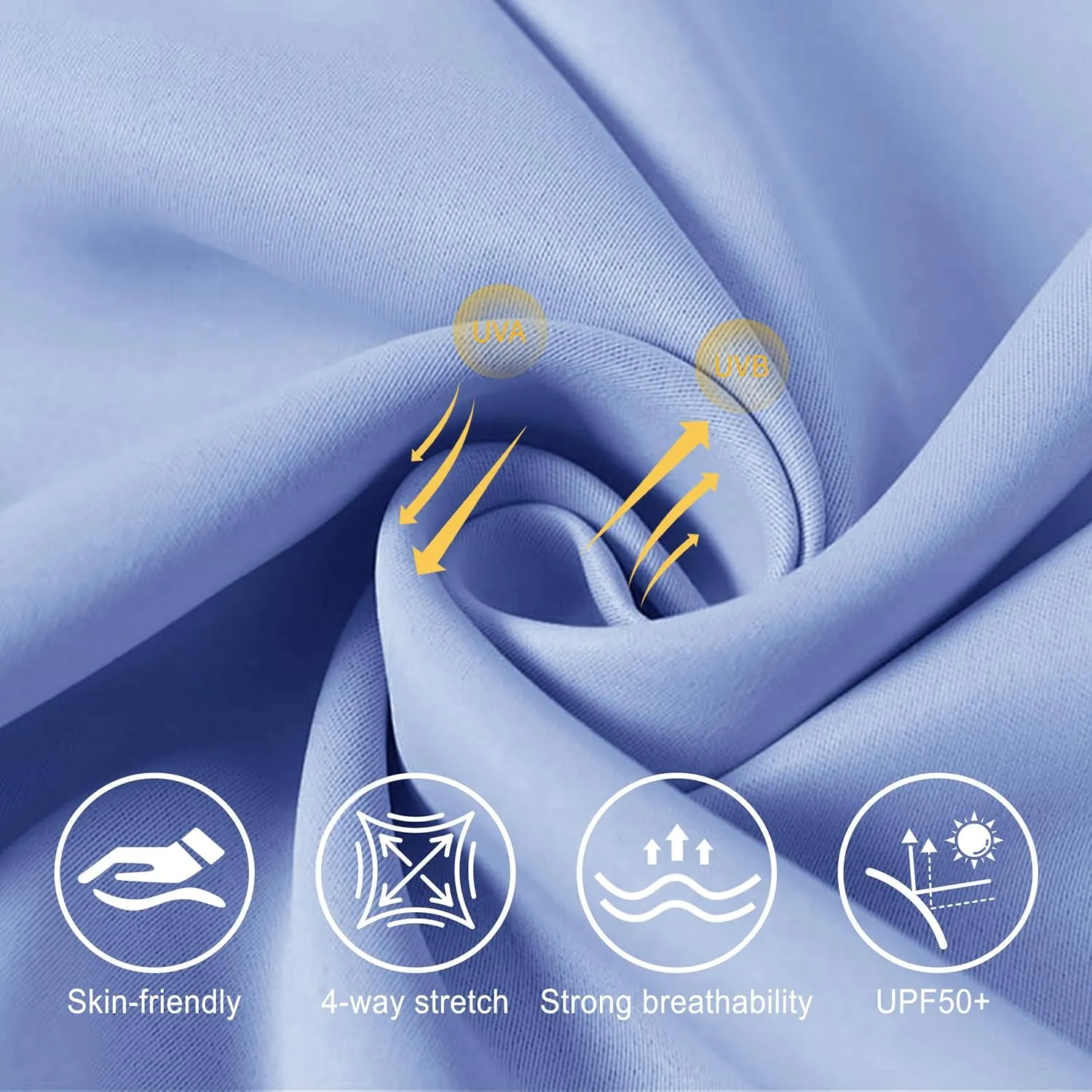 Men's UPF 50  Long Sleeve Loose-Fit Lightweight Sun Protection Fishing Hiking Running UV Shirt Rash Guard