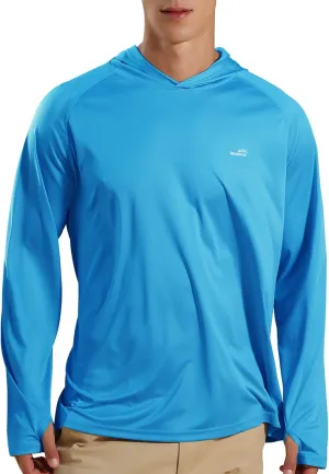 Men's UPF 50  Long Sleeve Sun Shirts UV Protection Hoodie Rash Guard Hiking Fishing Swim T Shirt