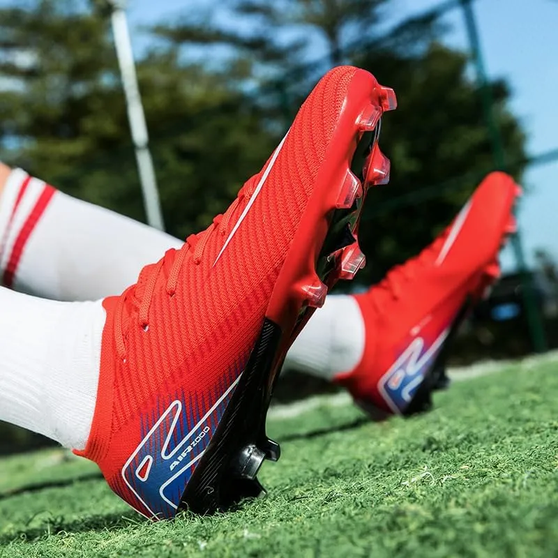 Men's Womens Soccer Shoes Football Cleats High-Tops Lace-Up Non-Slip Spikes Indoor Outdoor Sports Athletic Baseball Lacrosse Sneaker