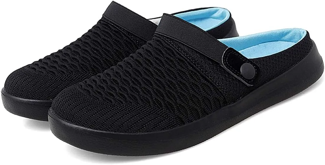 Men's Women's Summer Flat Sole Light Weight Breathable Mesh Quick Dry Beach Slippers Anti-Slip Garden Sandals Clogs Shoes Indoor Outdoor