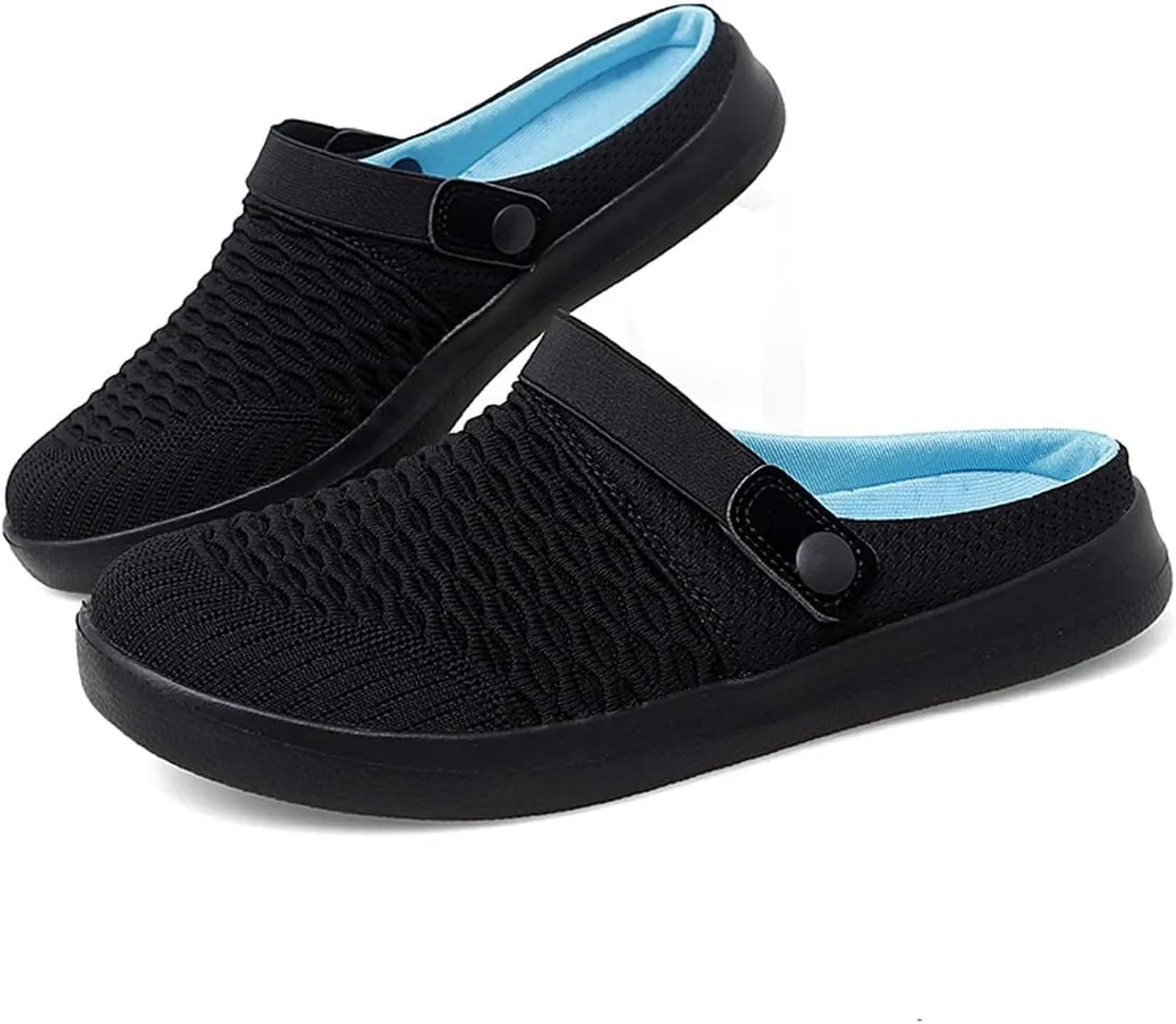 Men's Women's Summer Flat Sole Light Weight Breathable Mesh Quick Dry Beach Slippers Anti-Slip Garden Sandals Clogs Shoes Indoor Outdoor
