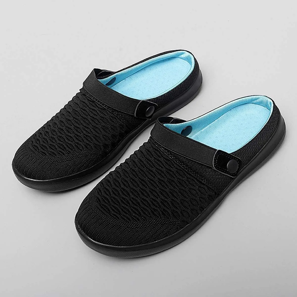 Men's Women's Summer Flat Sole Light Weight Breathable Mesh Quick Dry Beach Slippers Anti-Slip Garden Sandals Clogs Shoes Indoor Outdoor