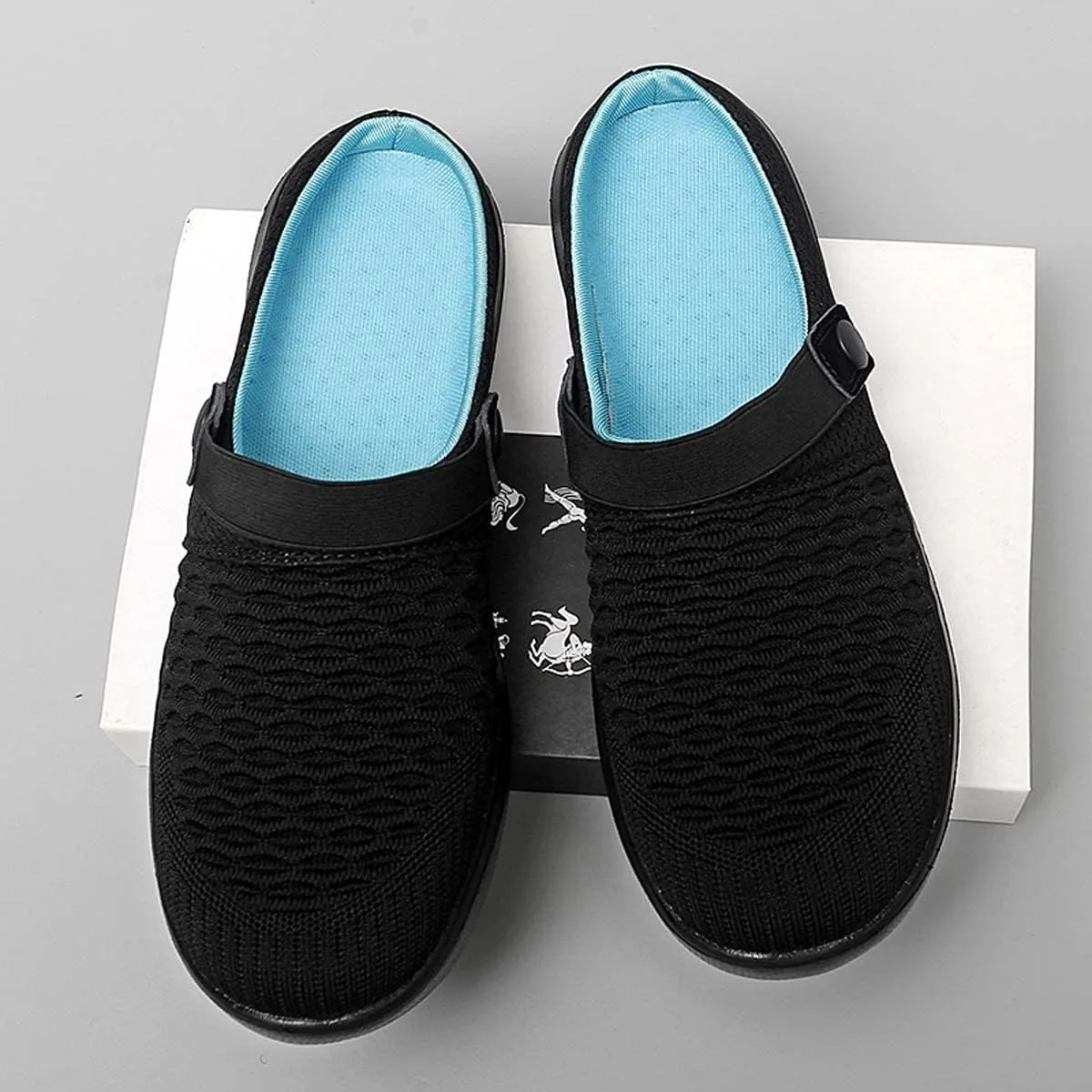 Men's Women's Summer Flat Sole Light Weight Breathable Mesh Quick Dry Beach Slippers Anti-Slip Garden Sandals Clogs Shoes Indoor Outdoor