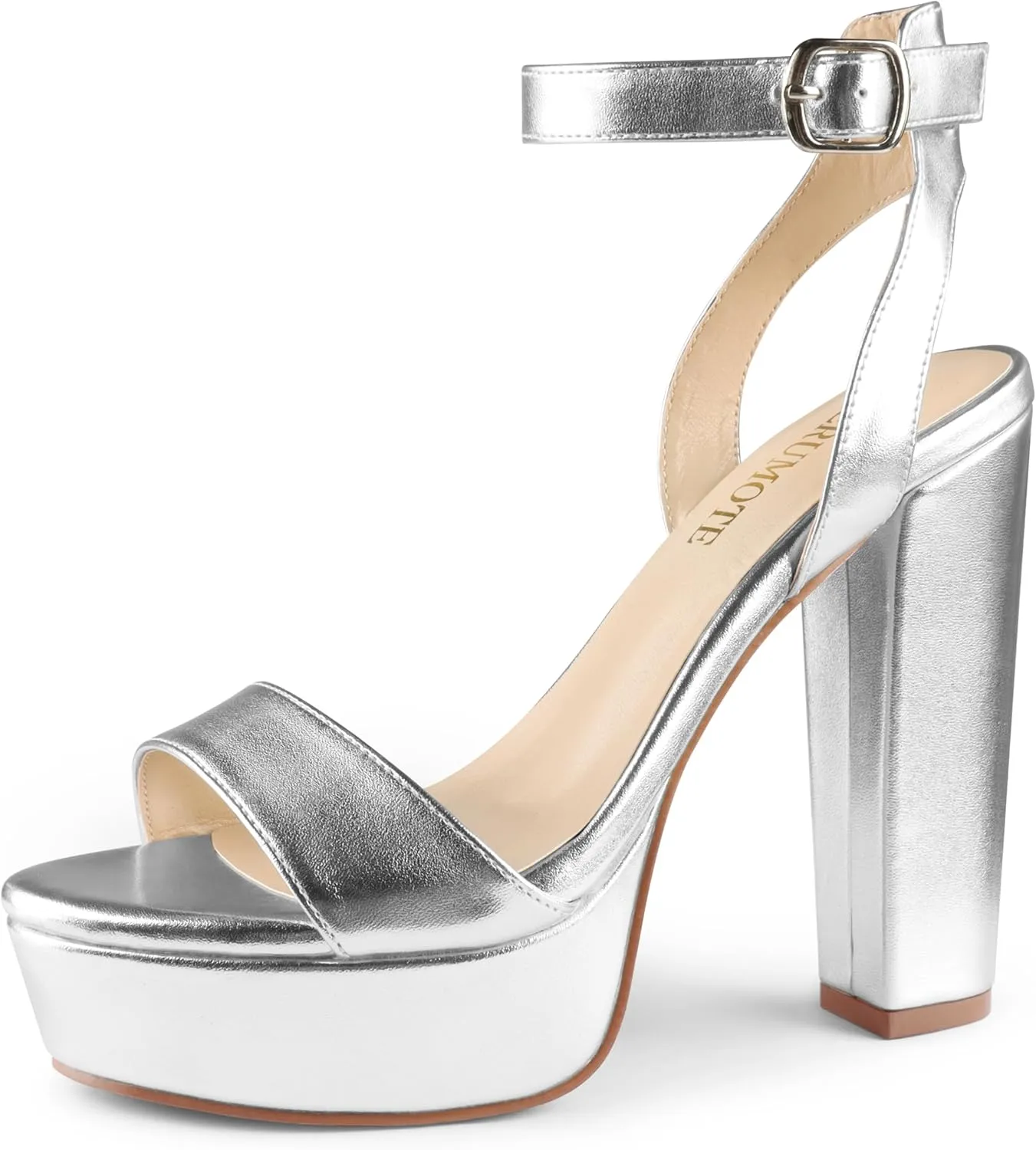 MERUMOTE Women's Fashion Platform Sandals Block Heels Wedding Summer Dress Shoes