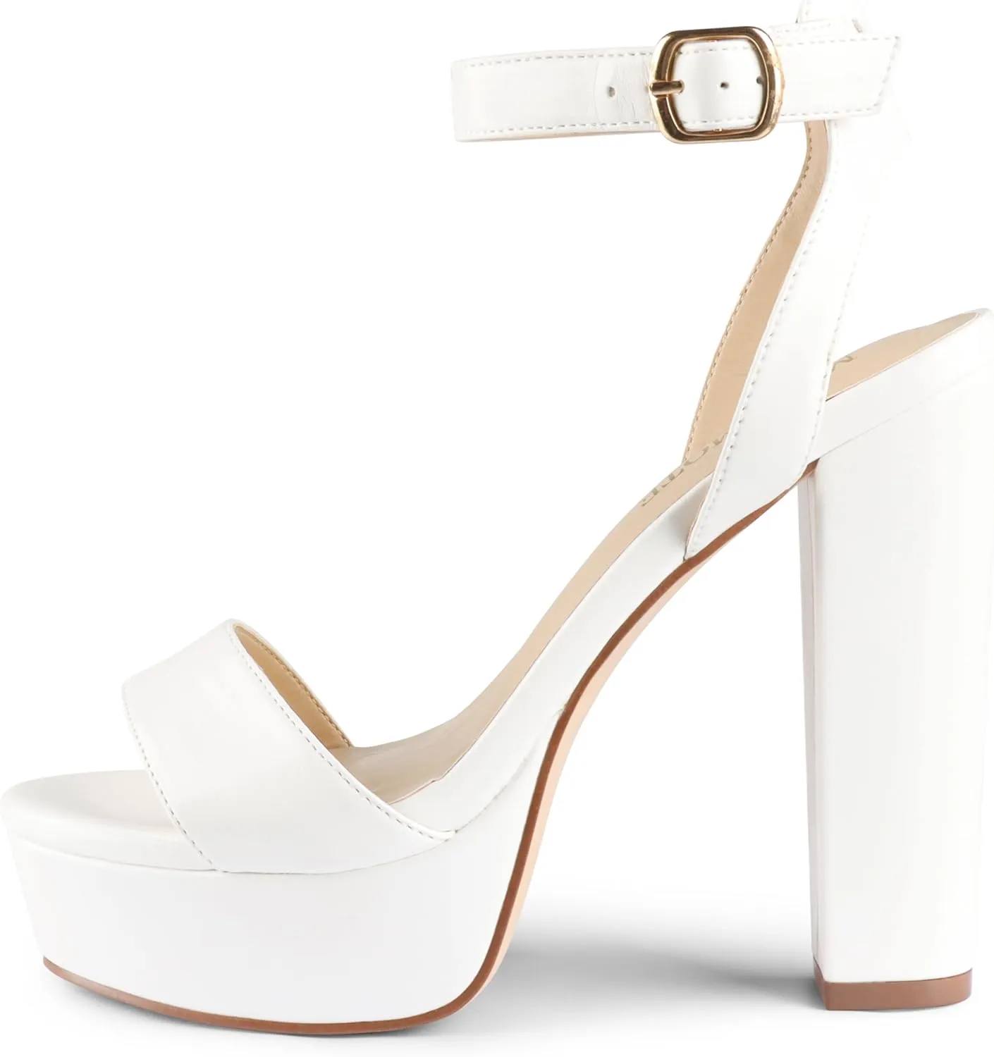 MERUMOTE Women's Fashion Platform Sandals Block Heels Wedding Summer Dress Shoes