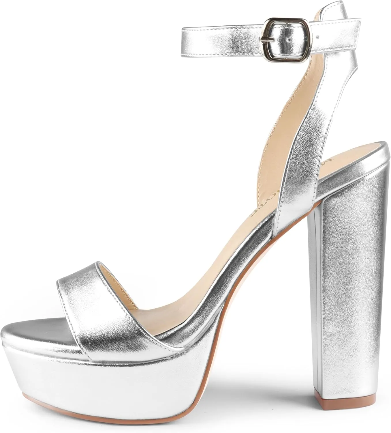 MERUMOTE Women's Fashion Platform Sandals Block Heels Wedding Summer Dress Shoes