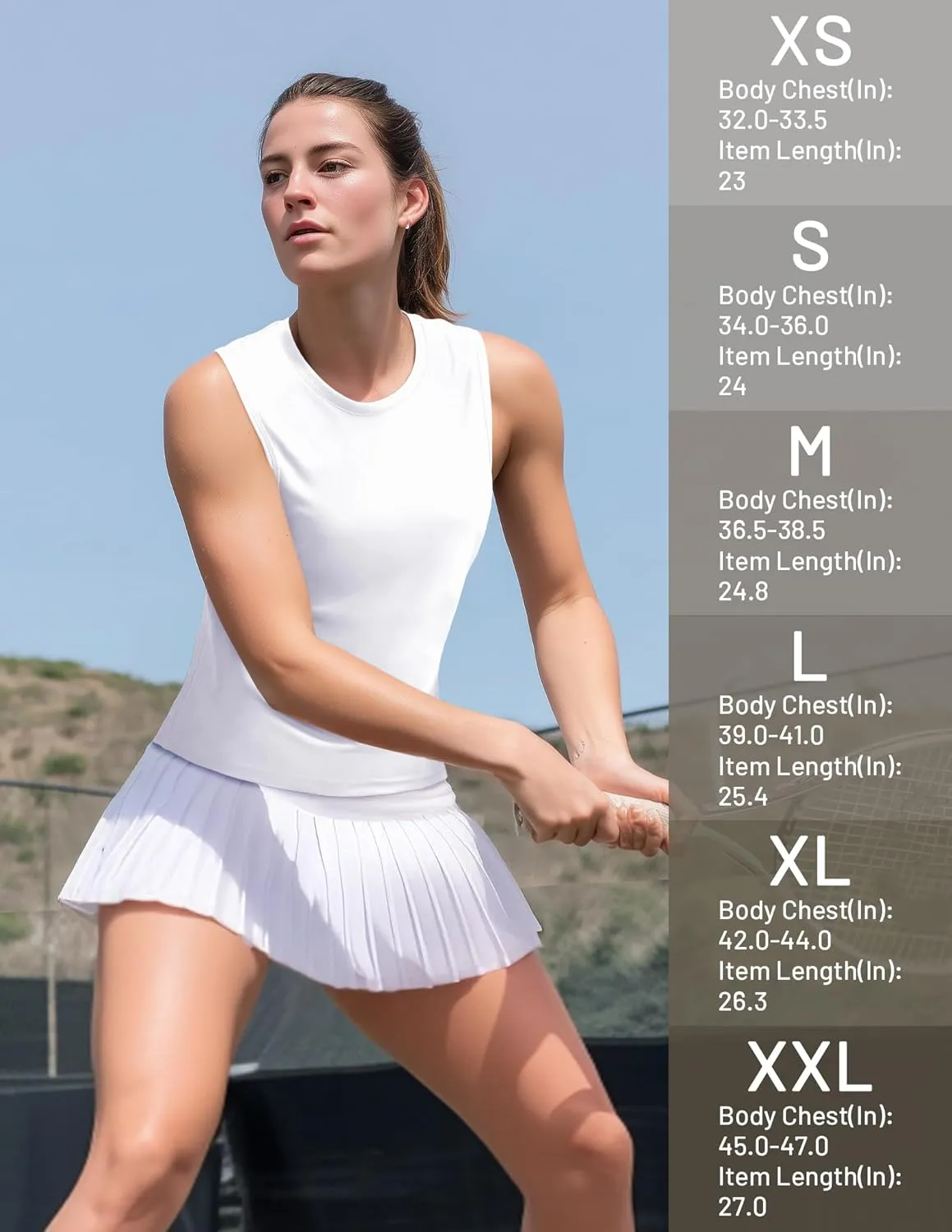 MIER Women's Sleeveless Workout Shirts UPF 50 Sun Protection Running Gym Tank Top Dry Fit Exercise Tennis Muscle Tee