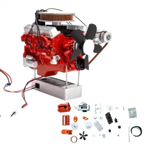 Mini Electric V8 Engine That Runs, 3D Printed Educational Science Kit