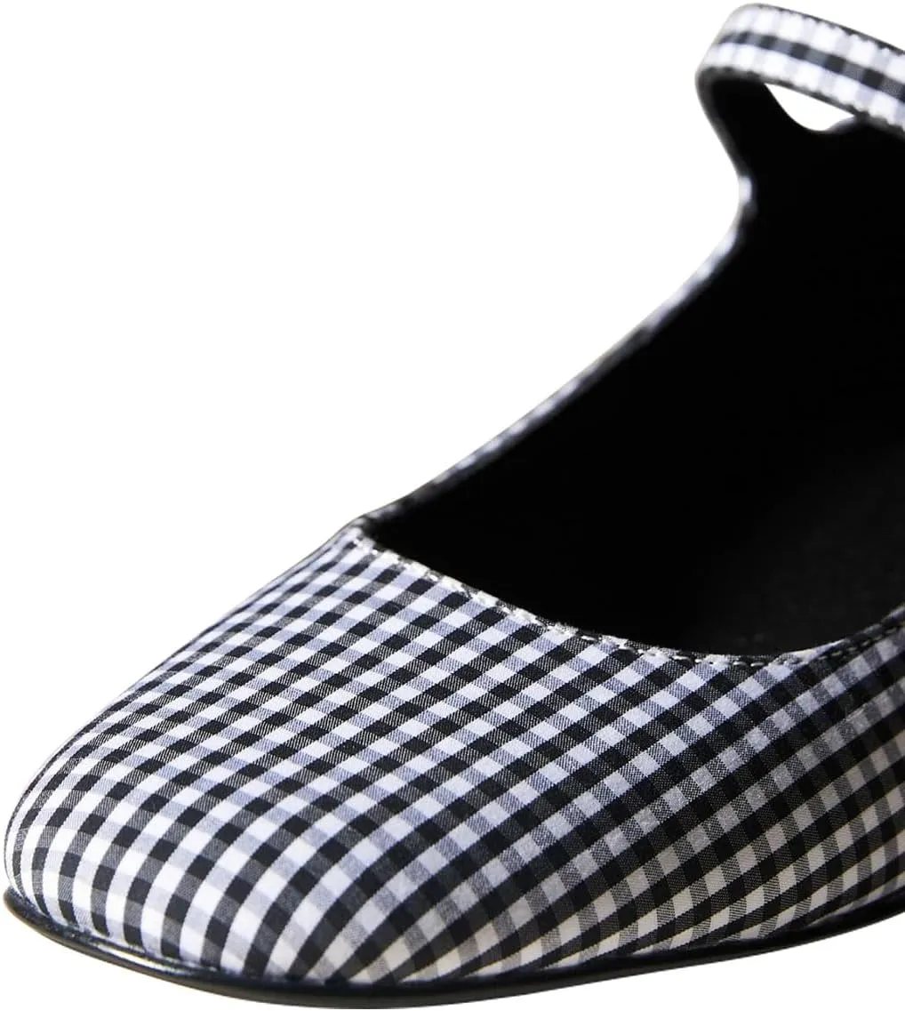 miss left Women's Classic Closed Round Toe Mary Jane Pumps Adjustable Strap Block Low Heel Cute Casual Shoes Size 4-16 US