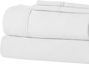 Modern Threads Soft Microfiber Solid Sheets - Luxurious Microfiber Bed Sheets - Includes Flat Sheet, Fitted Sheet with Deep Pockets, & Pillowcases White Queen