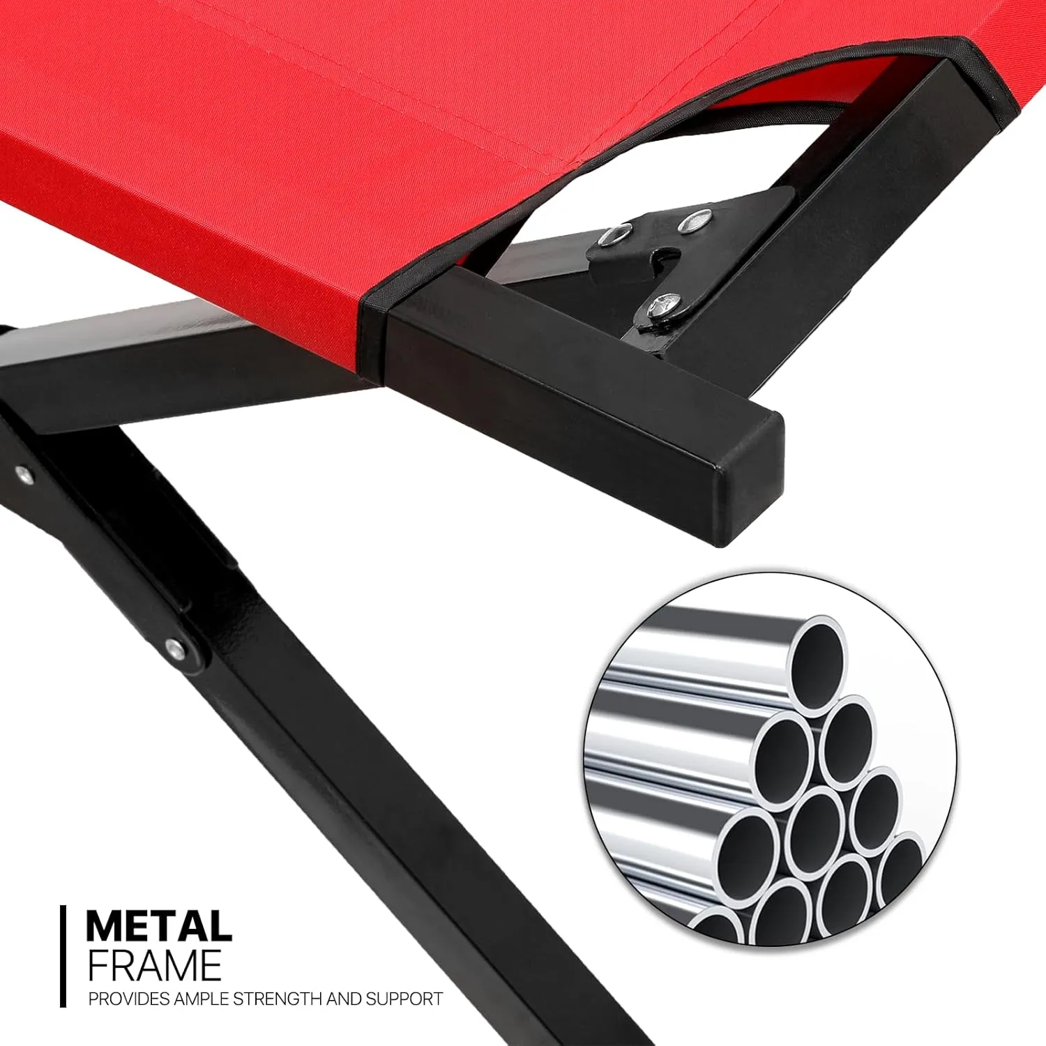 MoNiBloom Folding Camping Cot Portable Fold up Cots with Carry Bag for Sleeping Lounging Office/Home Nap Outdoor Travel, 660lbs (Max Load), Red