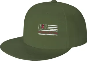 Multiple Myeloma Believe American Flag Burgundy Ribbon Fashion Flat Cap Adujstable Men Women Baseball Caps Outdoor