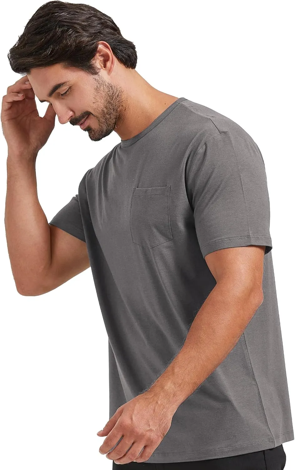 netdraw Men's Ultra Soft Bamboo Viscose Pocket T-Shirt Classic Fit Lightweight Cooling Short Sleeve Casual Basic Shirt