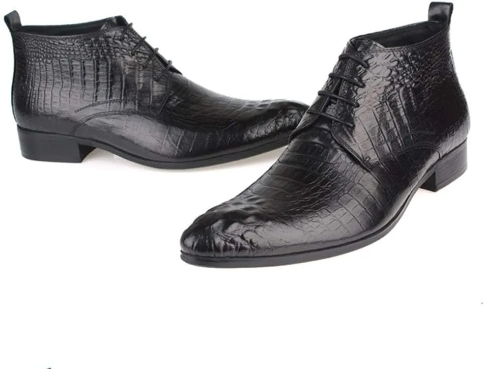 New Men Ankle Boots Mens Lace Up Oxford Ankle Boots Office Show Club Business Party For Holiday The First Layer Of Cowhide Genuine Leather