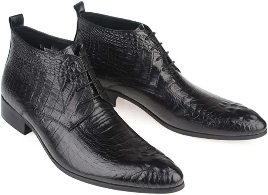 New Men Ankle Boots Mens Lace Up Oxford Ankle Boots Office Show Club Business Party For Holiday The First Layer Of Cowhide Genuine Leather