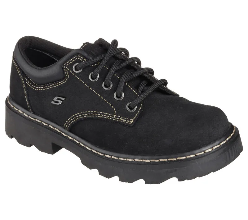 NEW Women's SKECHERS PARTIES - MATE Black LEATHER Shoes AUTHENTIC IN BOX