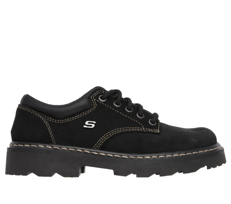 NEW Women's SKECHERS PARTIES - MATE Black LEATHER Shoes AUTHENTIC IN BOX