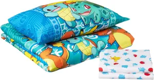 Northwest Twin Bed in a Bag Set – Pokémon First Starters Design – 5-Piece Bedding Set with Comforter, Fitted Sheet, Flat Sheet, Pillowcase, Sham