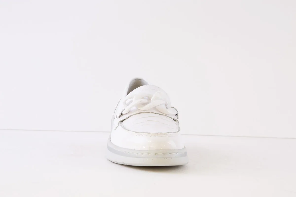 NOTTON - 2154 SLIP-ON FASHION SHOE - WHITE PATENT