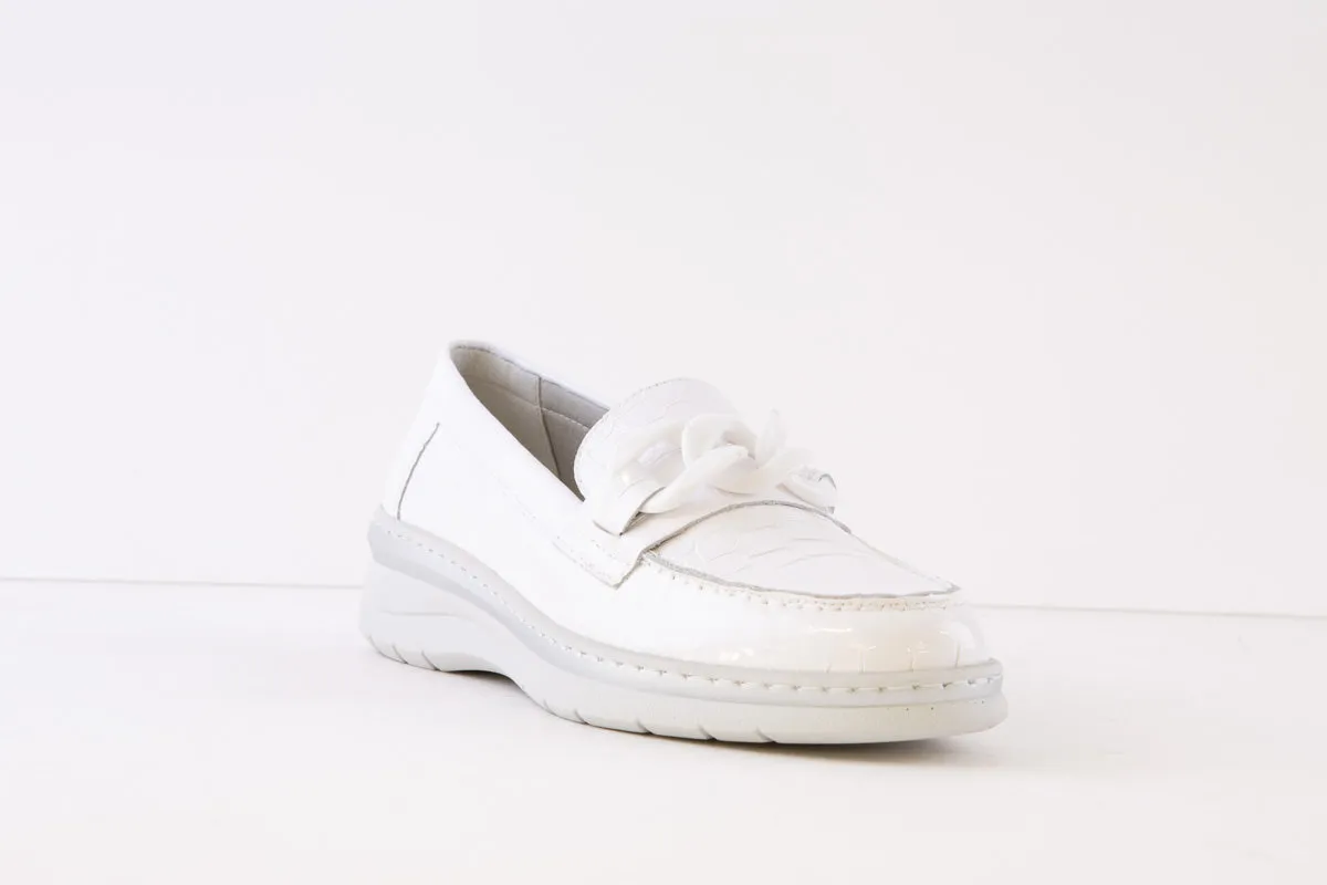 NOTTON - 2154 SLIP-ON FASHION SHOE - WHITE PATENT