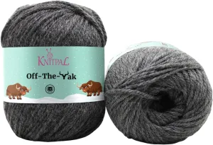 Off-The-Yak Wool Yarn for Crocheting, 3 Skeins, 360Yds/300G, Free Patterns - Wool Acrylic Blend Yarn for Knitting - #4 Medium Worsted Weight - Anchor Gray