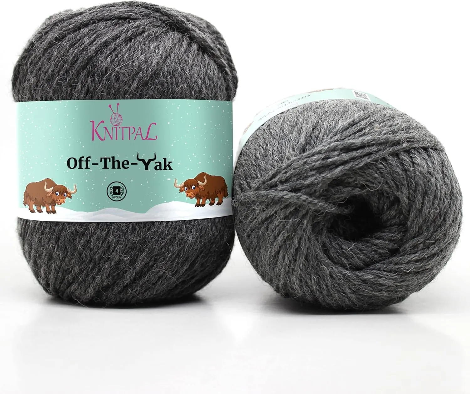 Off-The-Yak Wool Yarn for Crocheting, 3 Skeins, 360Yds/300G, Free Patterns - Wool Acrylic Blend Yarn for Knitting - #4 Medium Worsted Weight - Anchor Gray
