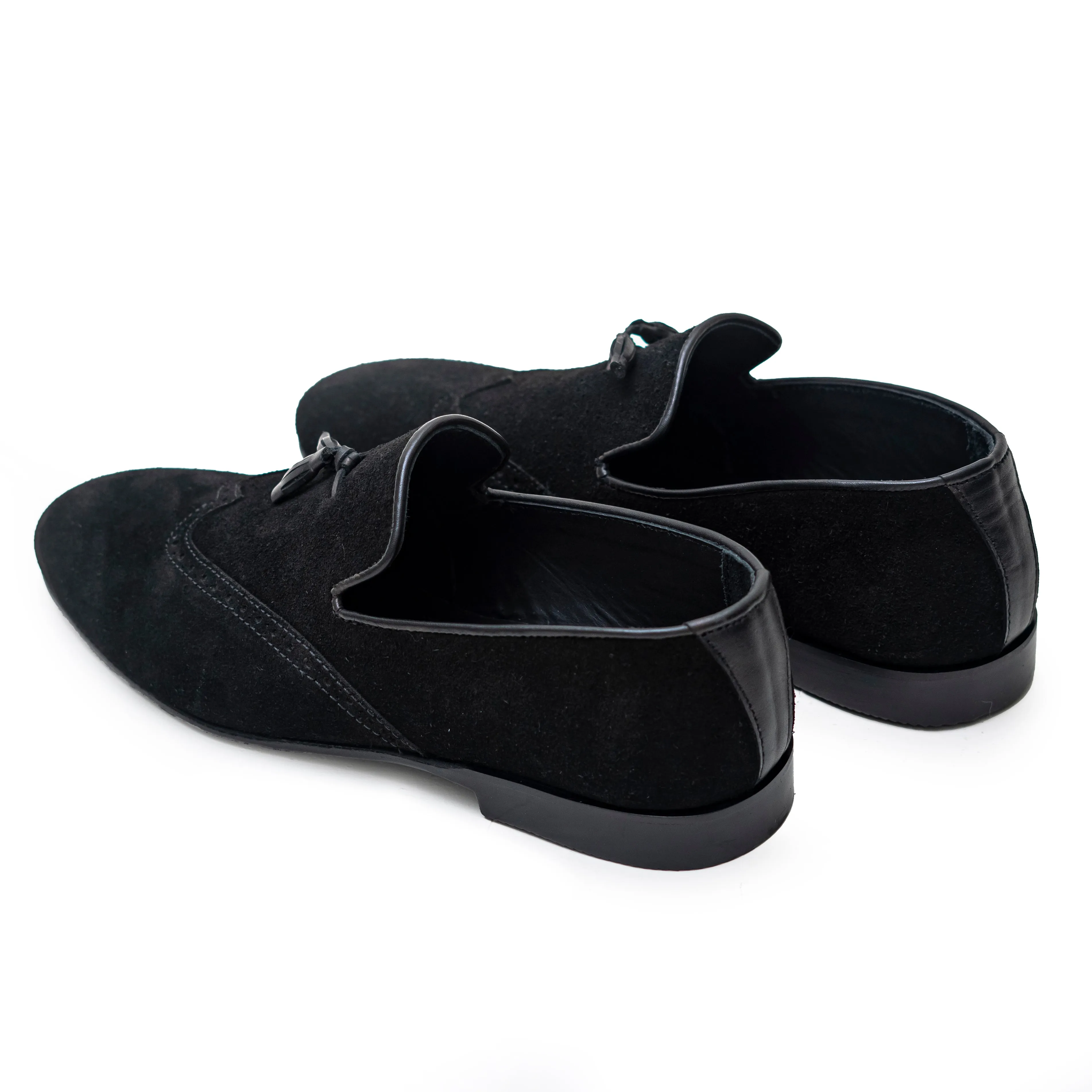 OK-3015 Black Suede Tussle Leather Formal