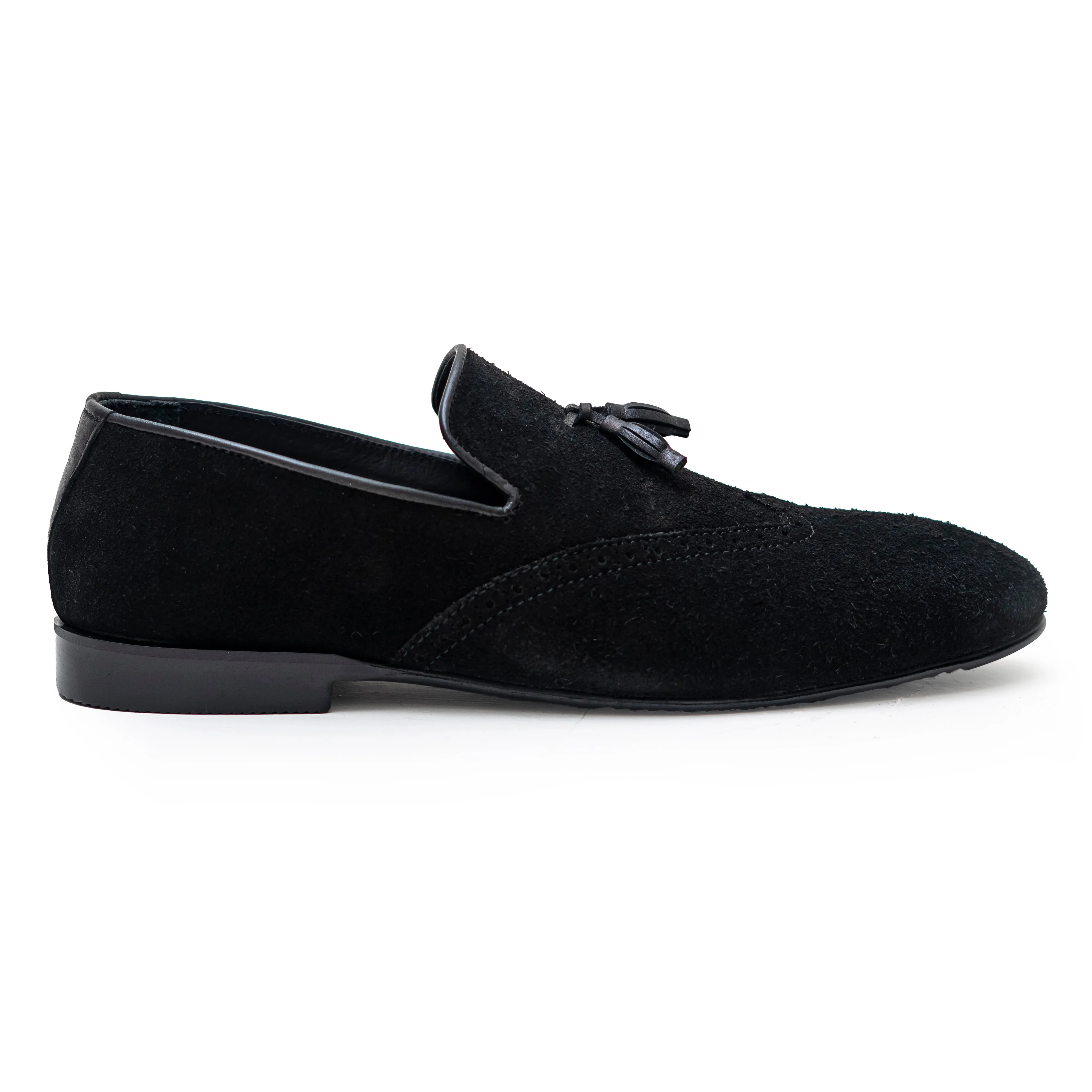 OK-3015 Black Suede Tussle Leather Formal