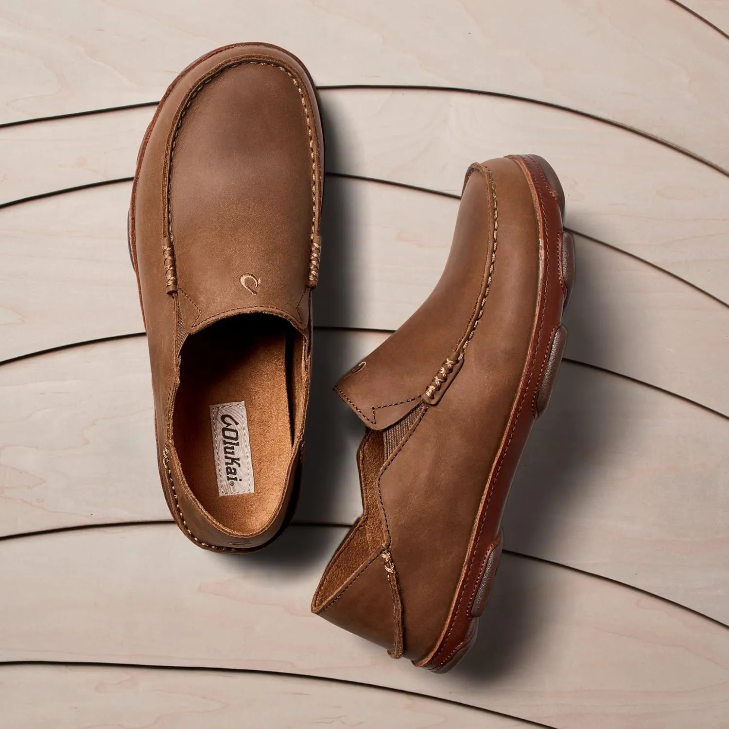 OLUKAI Men's Moloa-Nubuck Leather Loafer