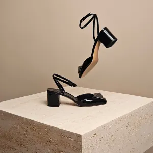 One Stud Patent Leather Pump