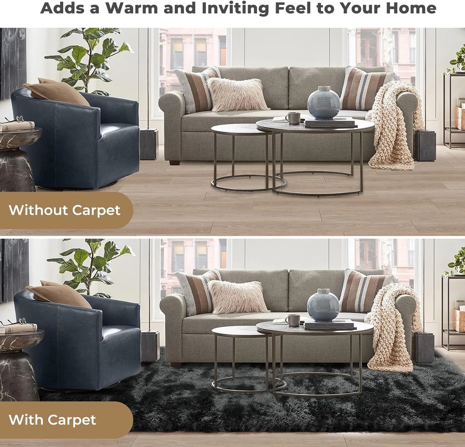 OPPODREAM Area Rug for Living Room, Ultra Soft Nursery Rugs for Bedrooms, 4x6 Fluffy Kids Carpet with 0.6" Thick Non-Slip Backing, Long Pile Shag Carpet, Fuzzy, Shaggy, Tie-dye Black
