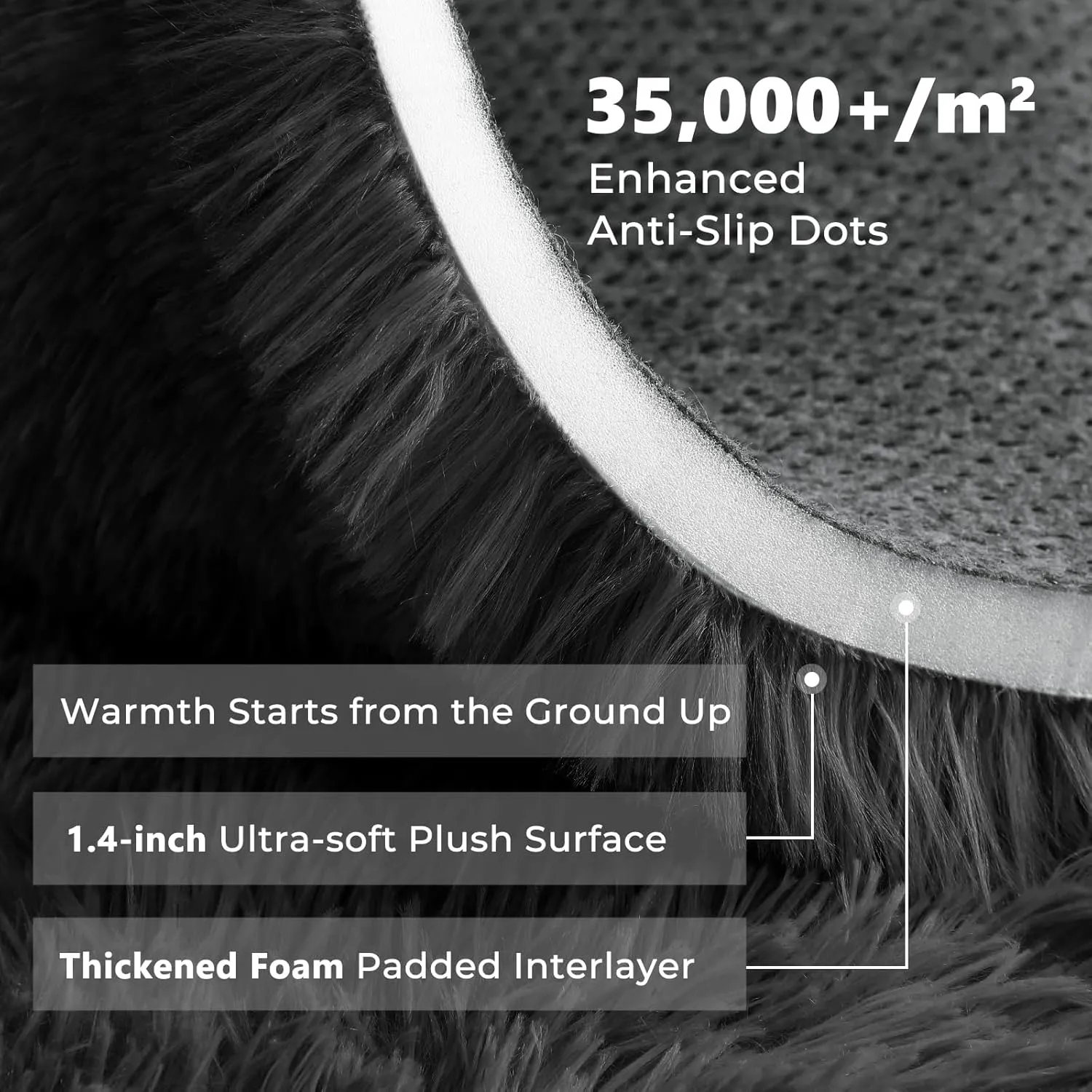 OPPODREAM Area Rug for Living Room, Ultra Soft Nursery Rugs for Bedrooms, 4x6 Fluffy Kids Carpet with 0.6" Thick Non-Slip Backing, Long Pile Shag Carpet, Fuzzy, Shaggy, Tie-dye Black