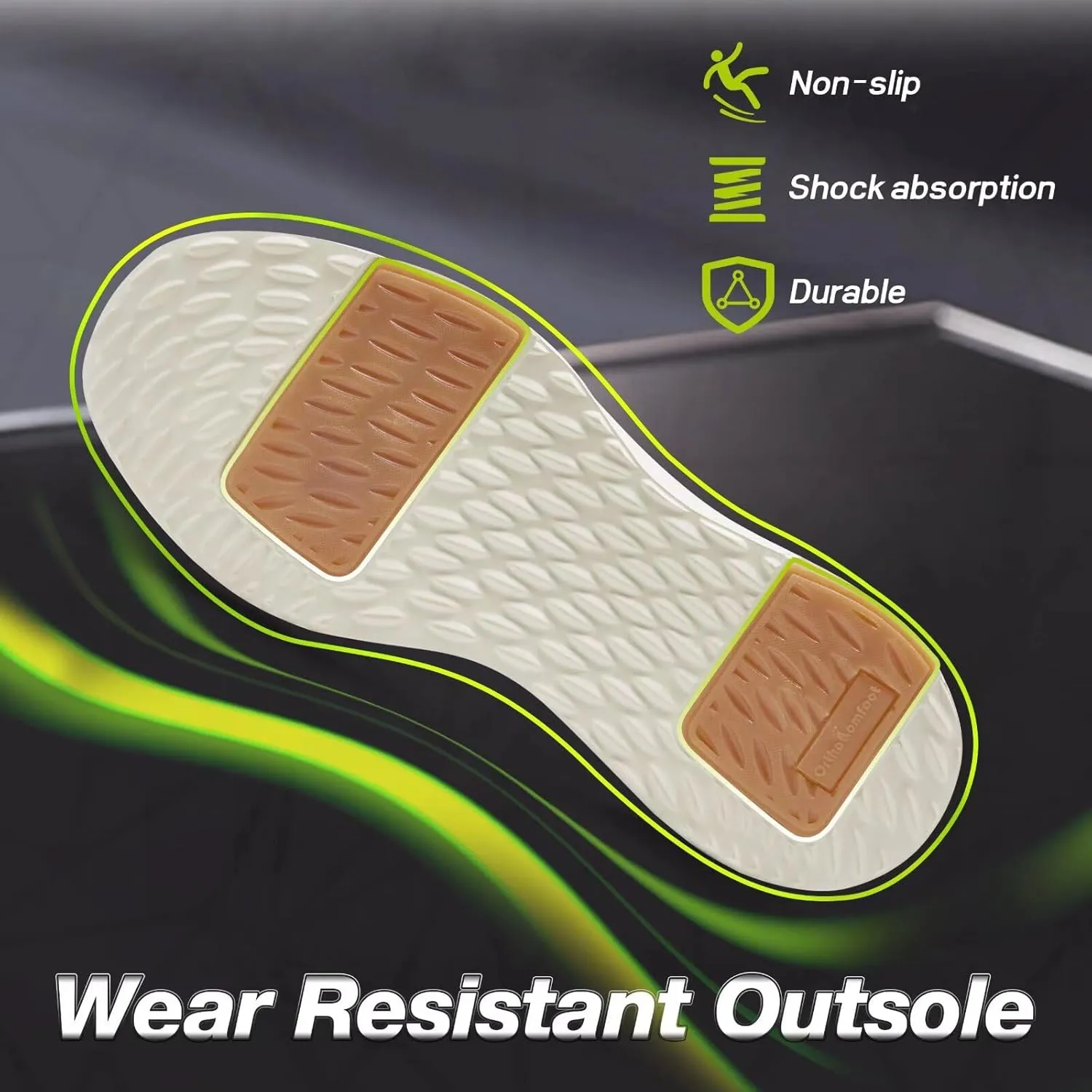 OrthoComfoot Men's Orthopedic Leather Dress Walking Shoes: Comfortable Plantar Fasciitis Fashion Sneakers with Arch Support, Casual Flat Feet Business Work Shoes for Foot and Heel Pain Relief