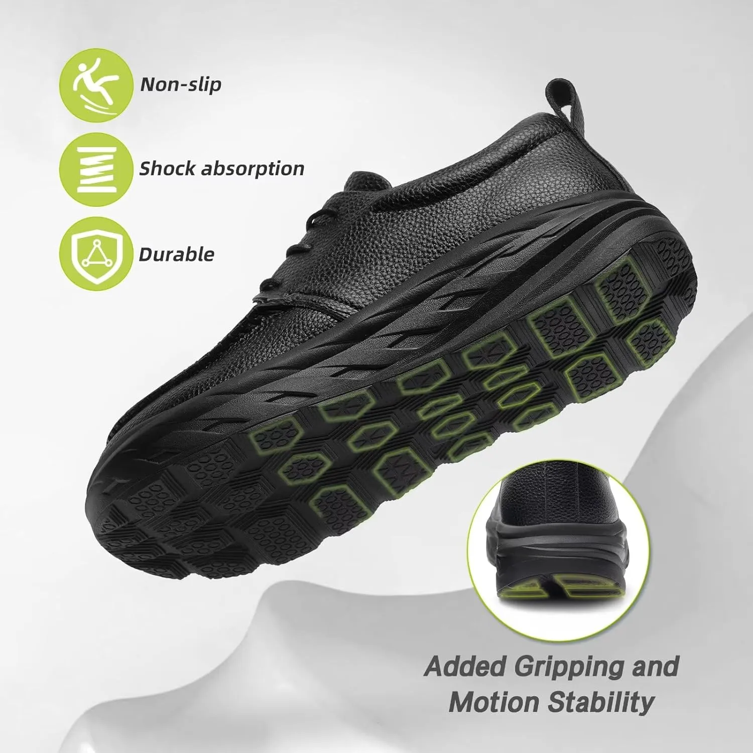 OrthoComfoot Men's Orthopedic Wide Leather Dress Walking Shoes: Diabetic Plantar Fasciitis Arch Support Comfortable Sneakers, Business Work Adjustable Fit Orthotic Casual Heel Foot Pain Relief Oxfords