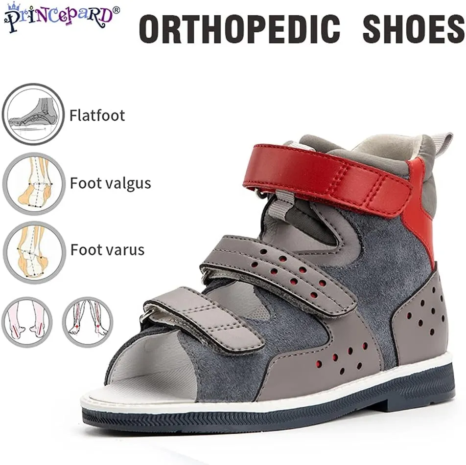 Orthopedic Corrective sandals for Boys and Girls, Children's Open-toe Summer Shoes for Toddlers Flat Feet, High Back with Ankle Support, Non-slip Soles
