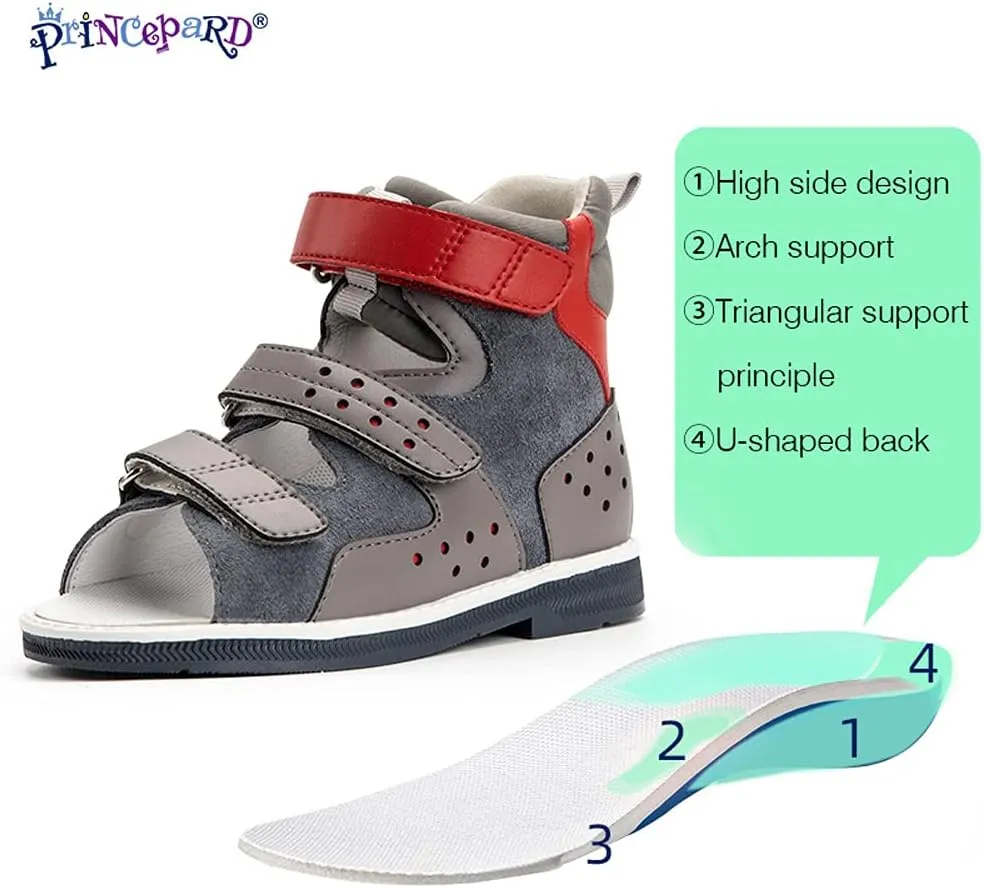 Orthopedic Corrective sandals for Boys and Girls, Children's Open-toe Summer Shoes for Toddlers Flat Feet, High Back with Ankle Support, Non-slip Soles