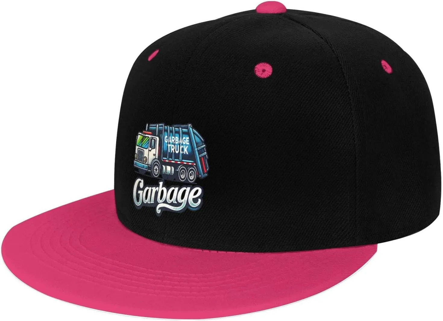 Outdoors Adjustable Snapback Garbage Truck Trash Hat Flat Bill Baseball Cap