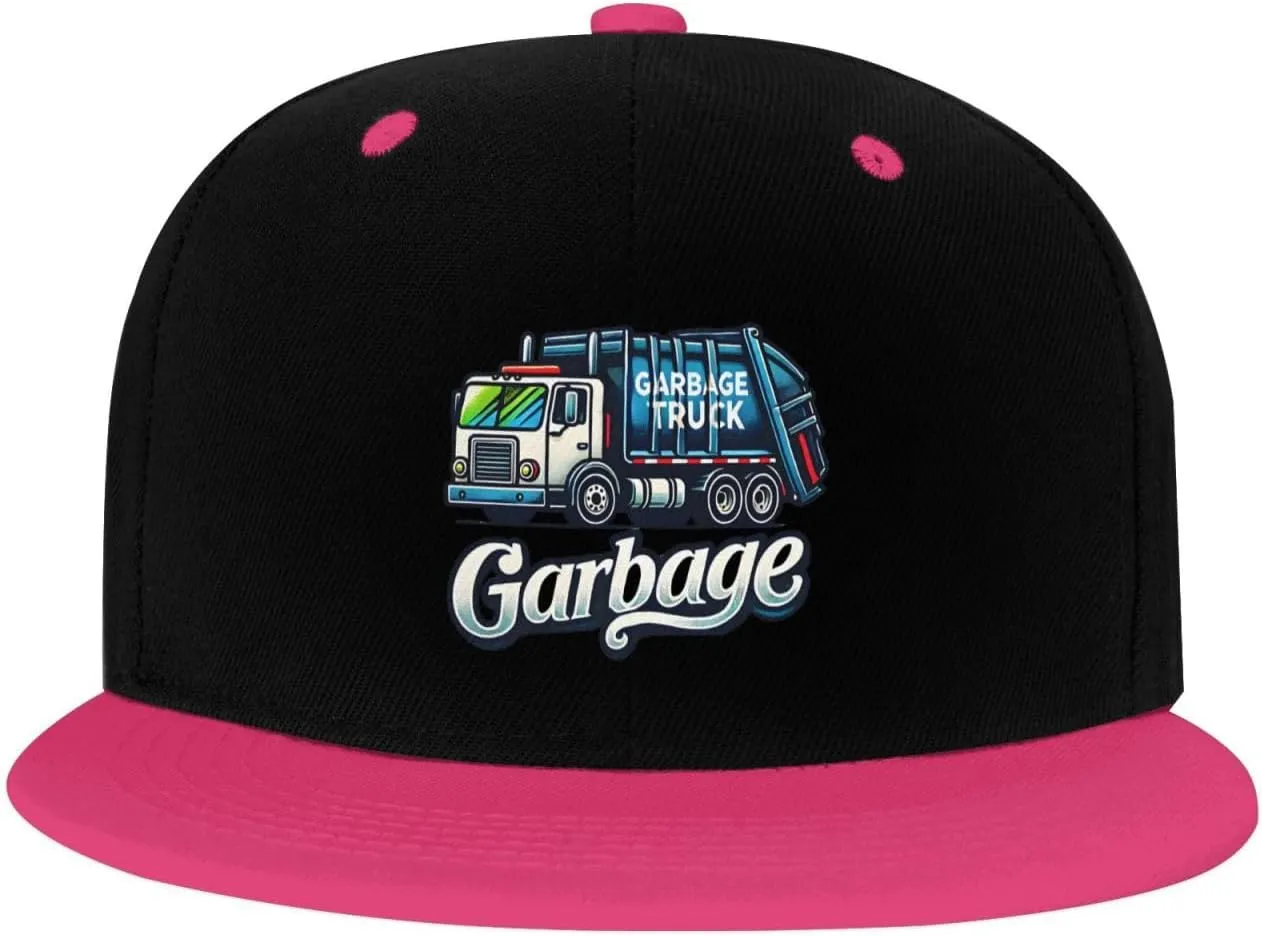 Outdoors Adjustable Snapback Garbage Truck Trash Hat Flat Bill Baseball Cap